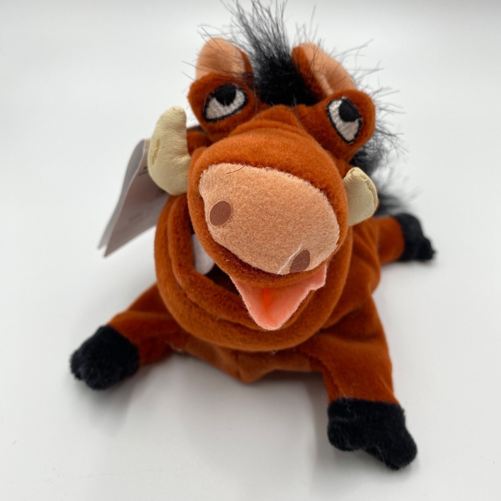 Vintage Disney The Lion King Pumbaa Pumba 8" Plush Bean Bag‎ Stuffed Animal 90s
